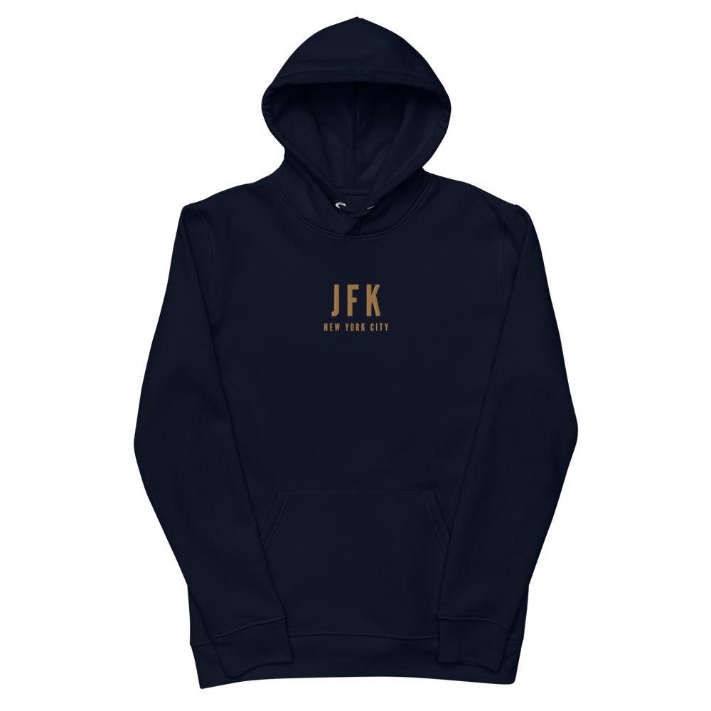 Sustainable Hoodie - Old Gold • JFK New York City • YHM Designs - Image 02