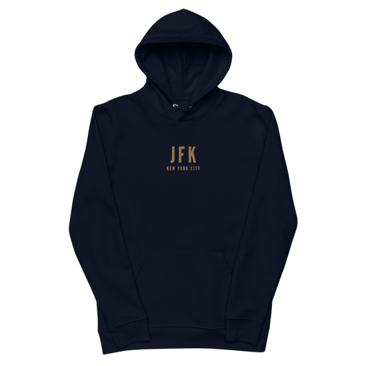 Sustainable Hoodie - Old Gold • JFK New York City • YHM Designs - Image 02