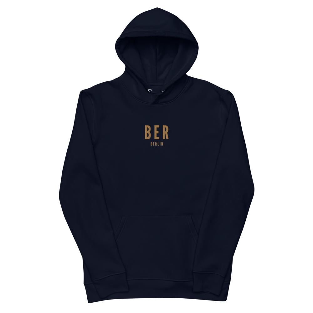 YHM Designs - BER Berlin Eco Hoodie - Embroidered with City Name and Airport Code - Image 02