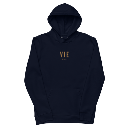 YHM Designs - VIE Vienna Eco Hoodie - Embroidered with City Name and Airport Code - Image 02