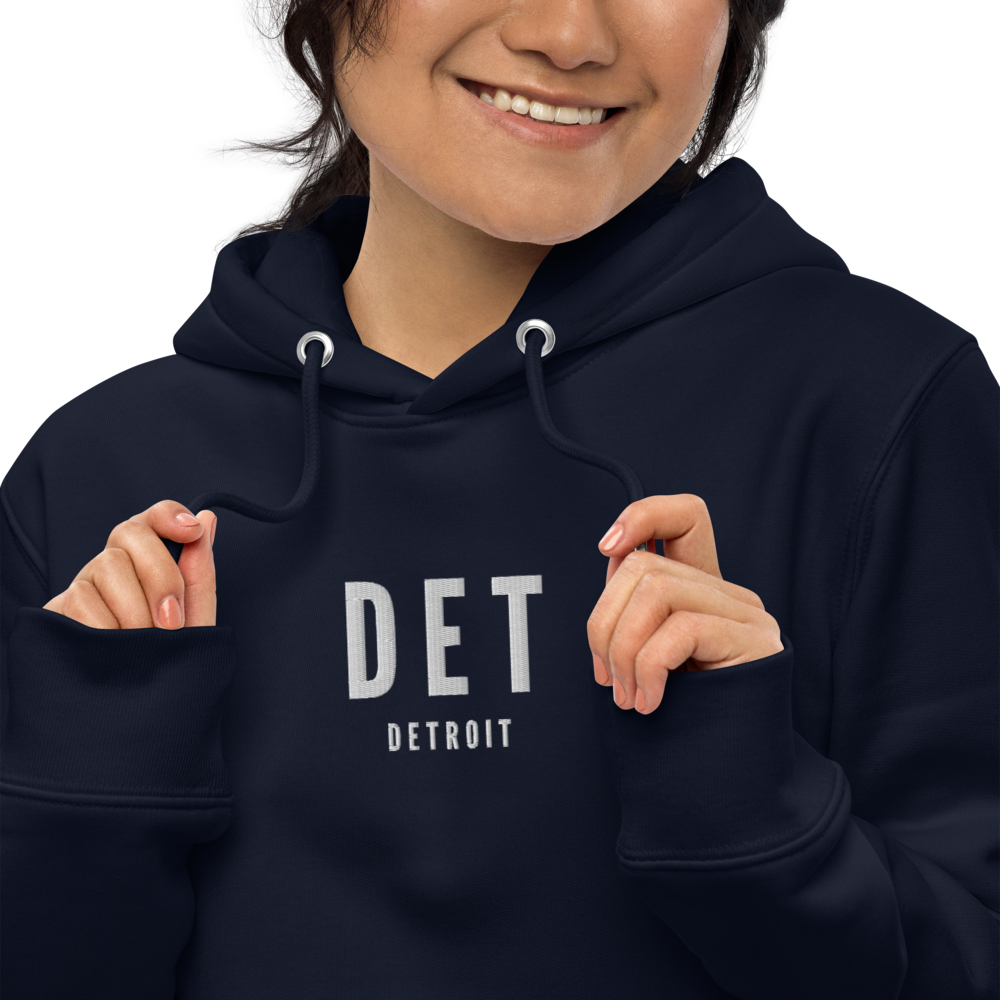 Sustainable Hoodie - White • DET Detroit • YHM Designs - Image 09