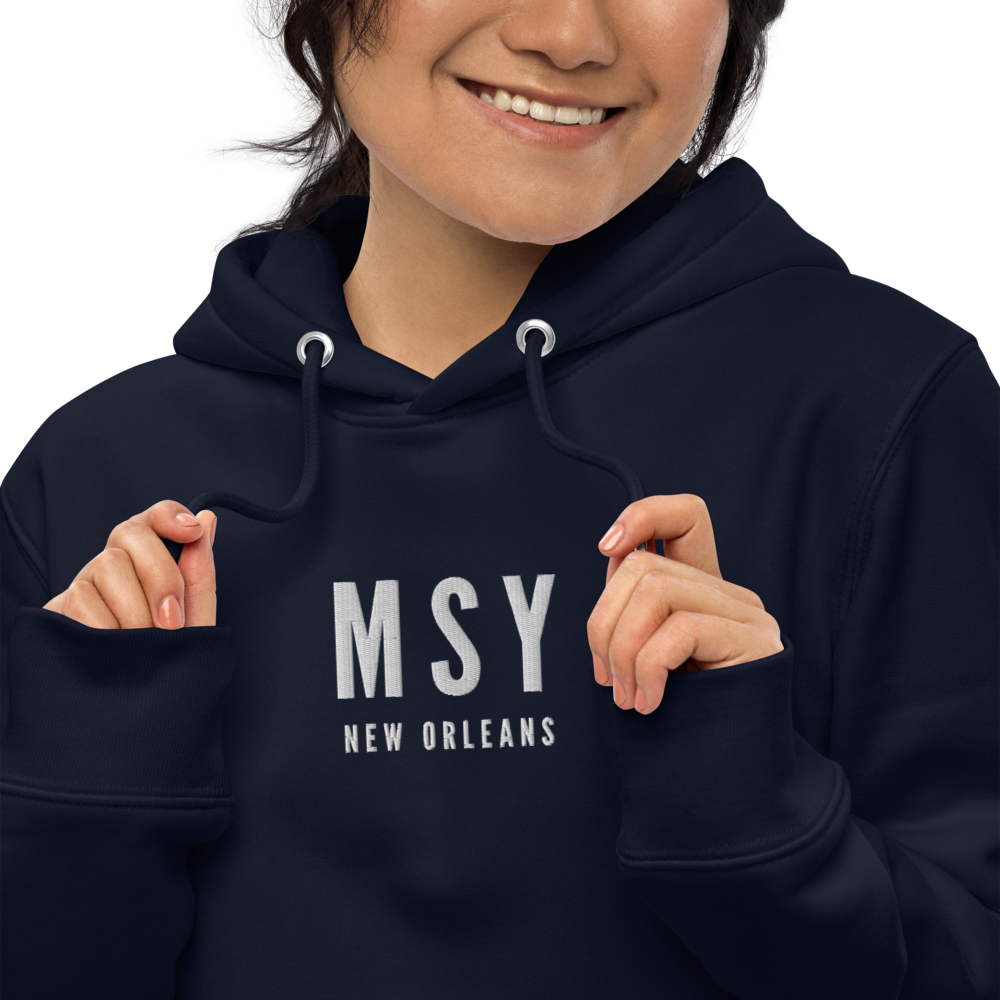 Sustainable Hoodie - White • MSY New Orleans • YHM Designs - Image 09