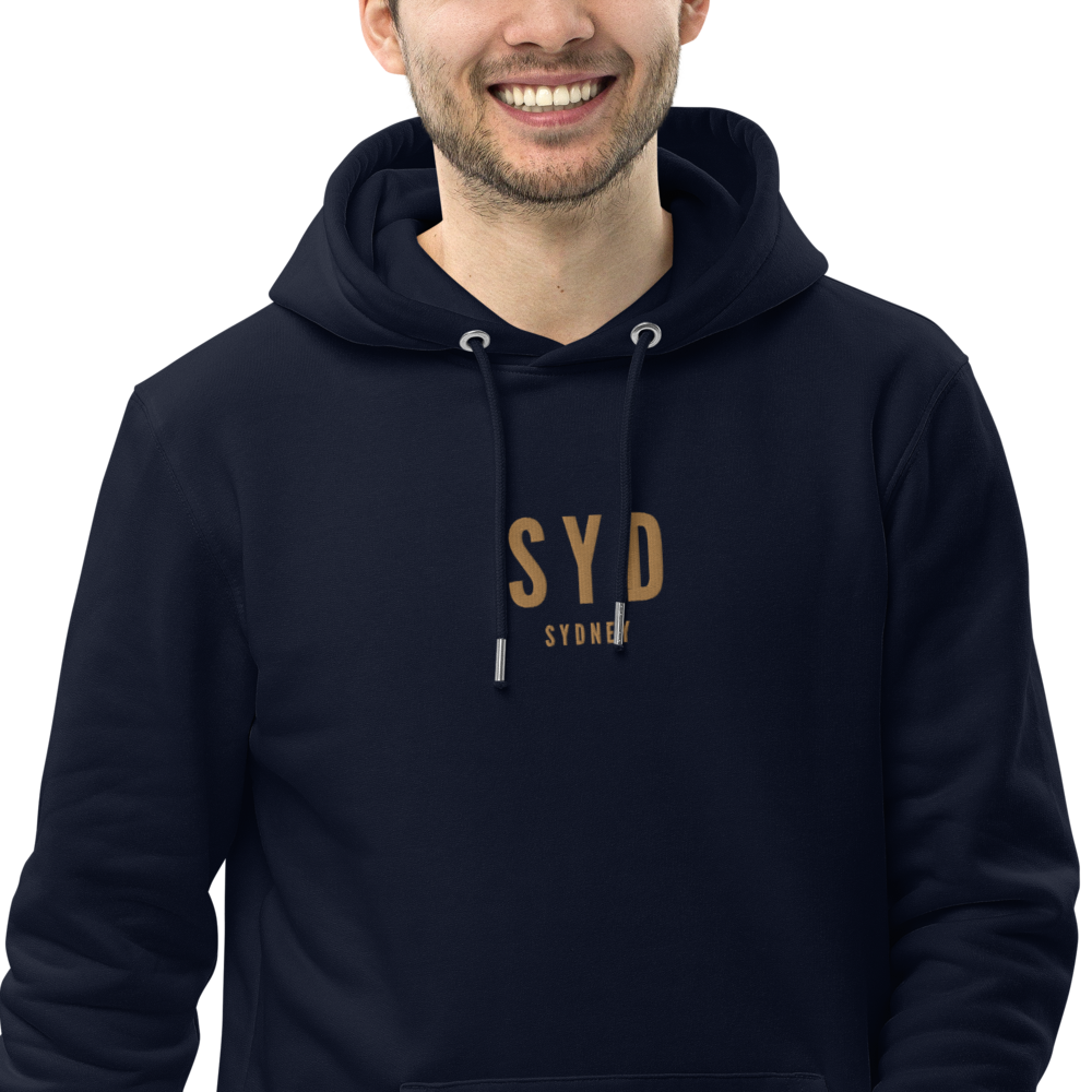 YHM Designs - SYD Sydney Eco Hoodie - Embroidered with City Name and Airport Code - Image 05