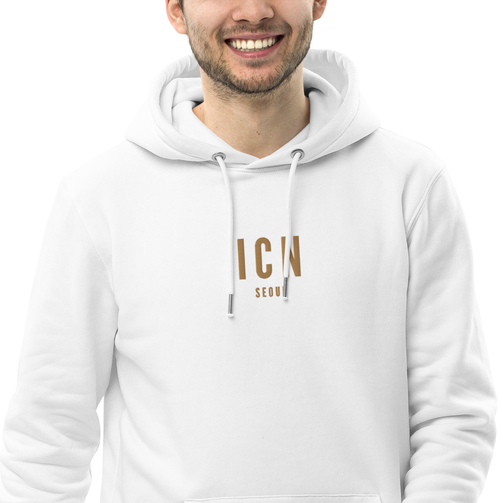 YHM Designs - ICN Seoul Eco Hoodie - Embroidered with City Name and Airport Code - Image 08