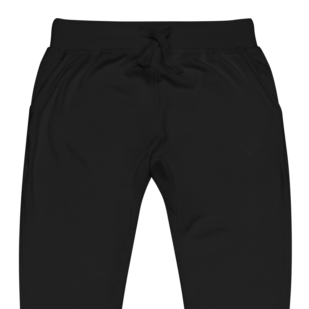 Crossed-X Unisex Fleece Sweatpants • Black Embroidery