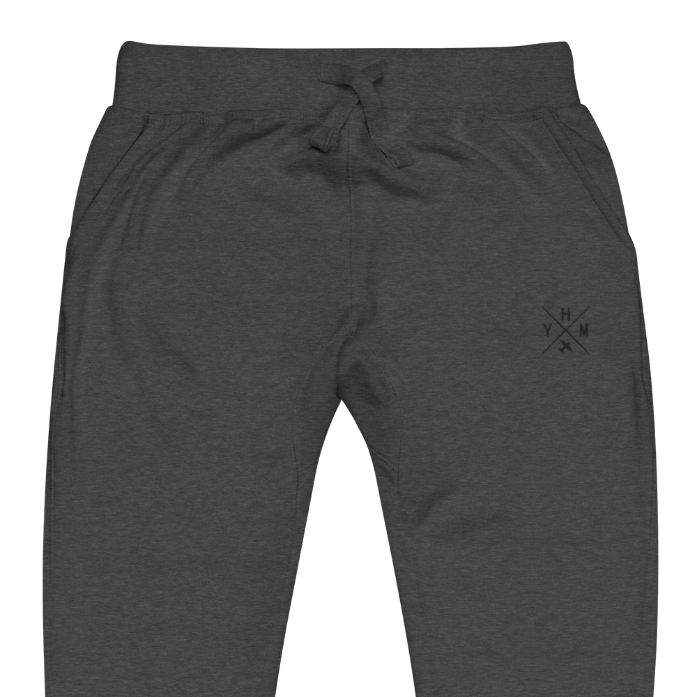 Crossed-X Unisex Fleece Sweatpants • Black Embroidery