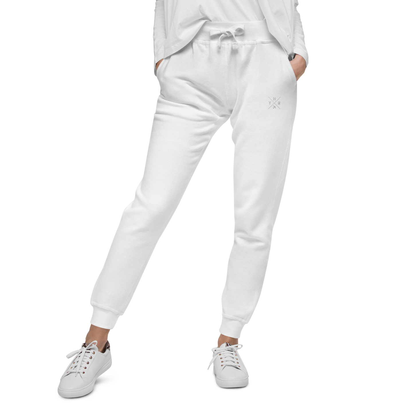 Crossed-X Unisex Fleece Sweatpants • White Embroidery