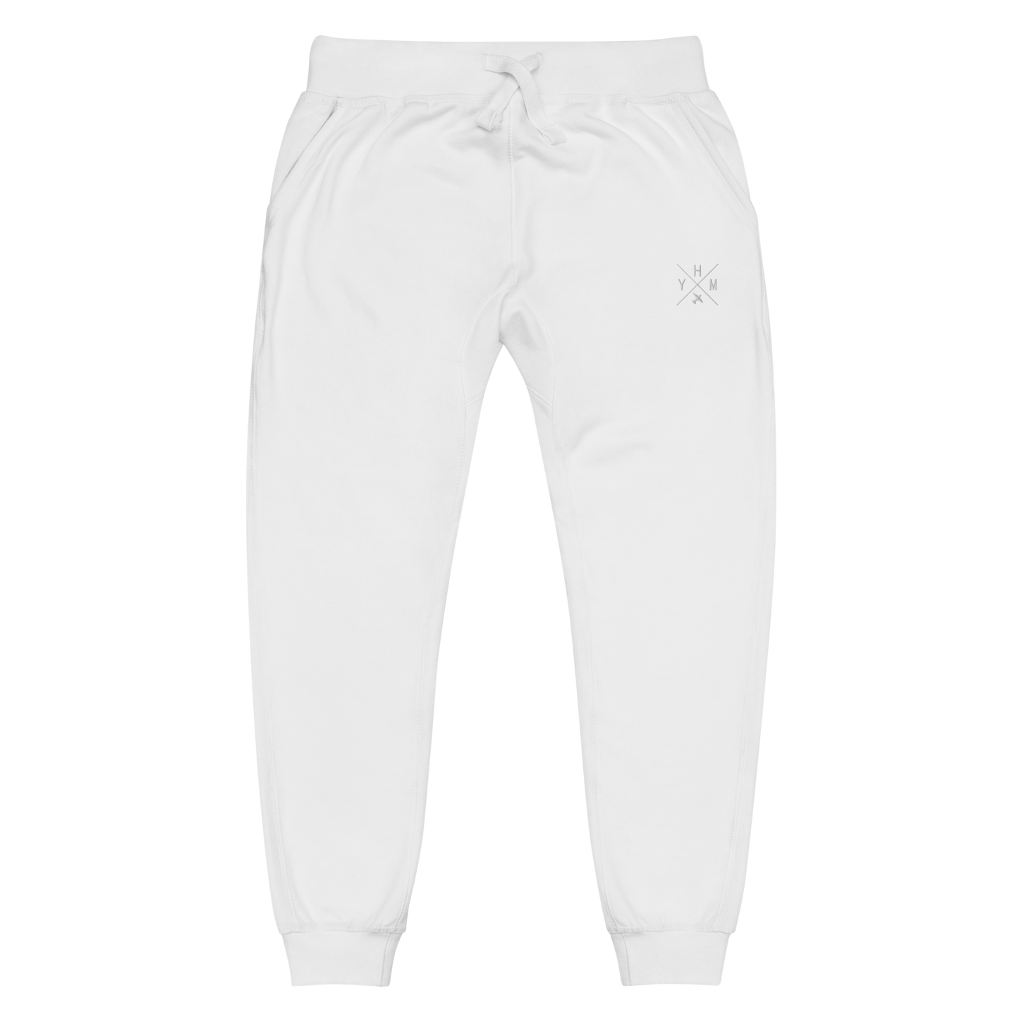 Crossed-X Unisex Fleece Sweatpants • White Embroidery