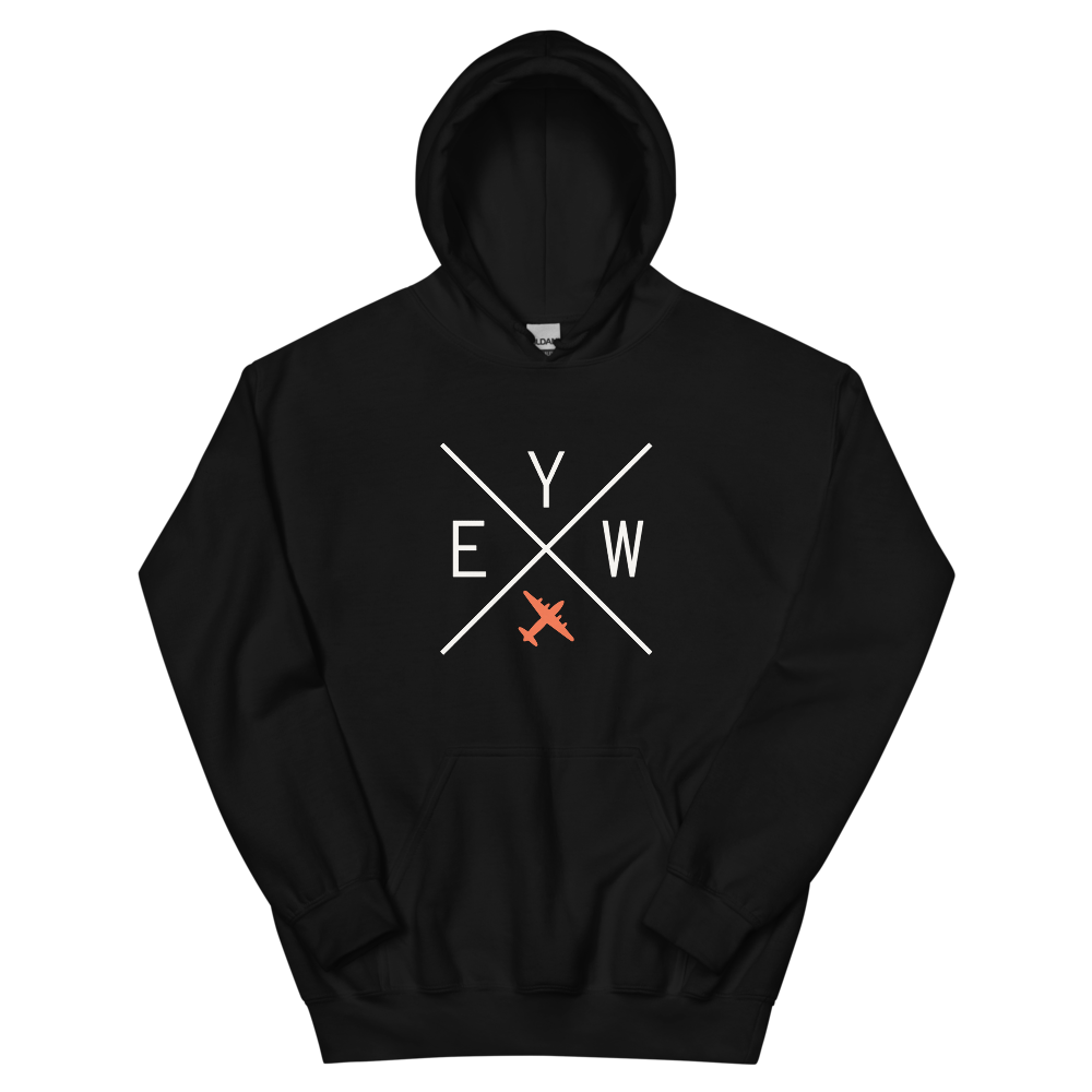 YHM Designs - EYW Key West Airport Code Unisex Hoodie - Crossed-X Design with Vintage Aircraft - Image 02