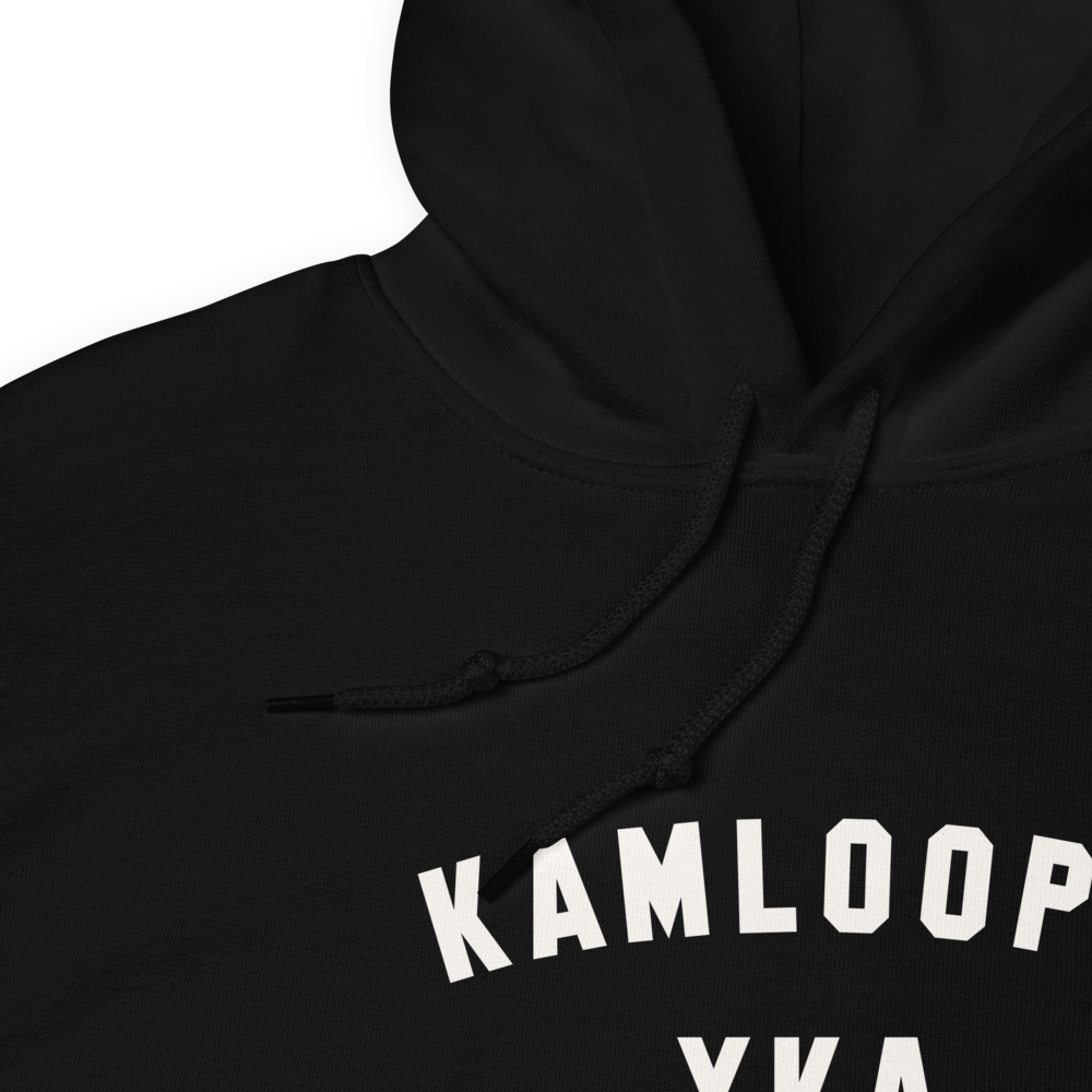 YHM Designs - YKA Kamloops Airport Code Unisex Hoodie - Minimalist Varsity Design - White Graphic - Image 06