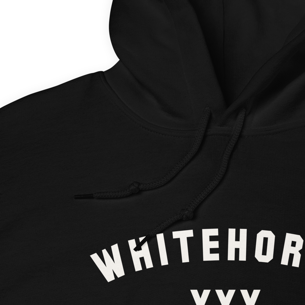 Varsity Hoodie - White • YXY Whitehorse • YHM Designs - Image 06