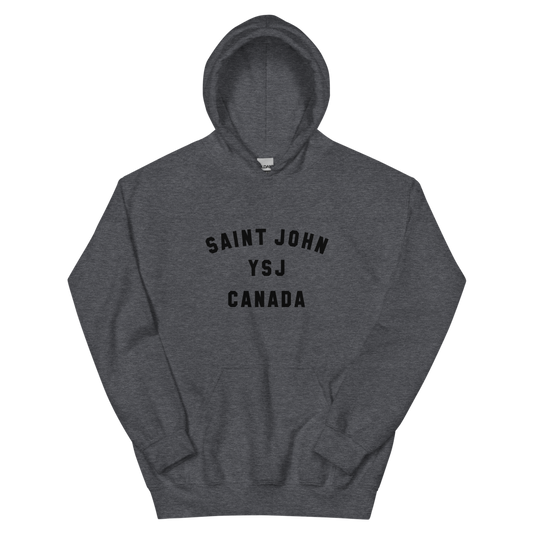 Varsity Hoodie - Black • YSJ Saint John • YHM Designs - Image 02