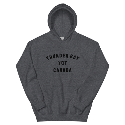 Varsity Hoodie - Black • YQT Thunder Bay • YHM Designs - Image 02