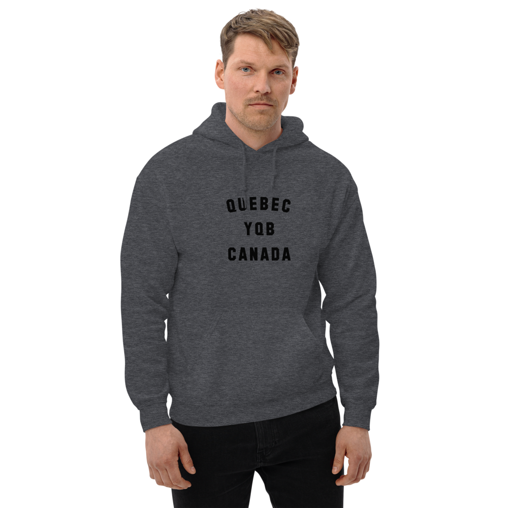 Varsity Hoodie Black YQB Quebec City YHM Designs