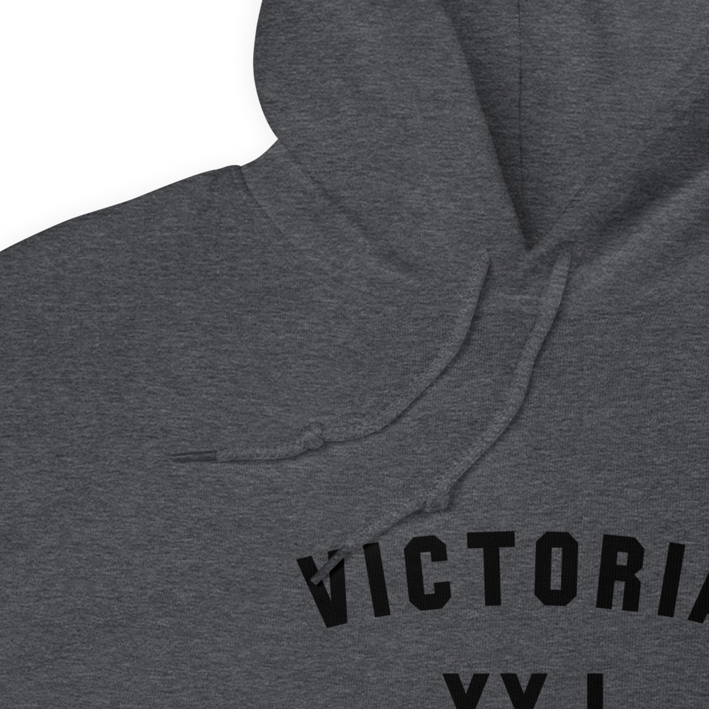 YHM Designs - YYJ Victoria Airport Code Unisex Hoodie - Minimalist Varsity Design - Black Graphic - Image 08