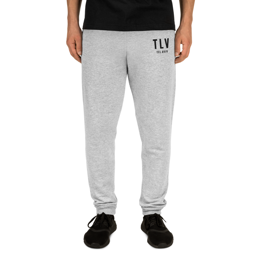 YHM Designs - TLV Tel Aviv Joggers, Sweatpants - Embroidered with City Name and Airport Code - Image 05