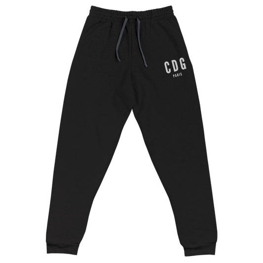 YHM Designs - CDG Paris Joggers, Sweatpants - Embroidered with City Name and Airport Code - Image 02