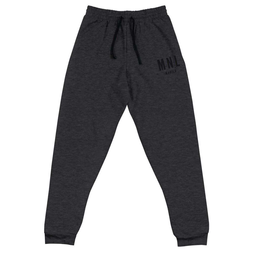 YHM Designs - MNL Manila Joggers, Sweatpants - Embroidered with City Name and Airport Code - Image 02