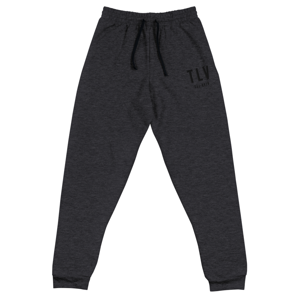 YHM Designs - TLV Tel Aviv Joggers, Sweatpants - Embroidered with City Name and Airport Code - Image 02