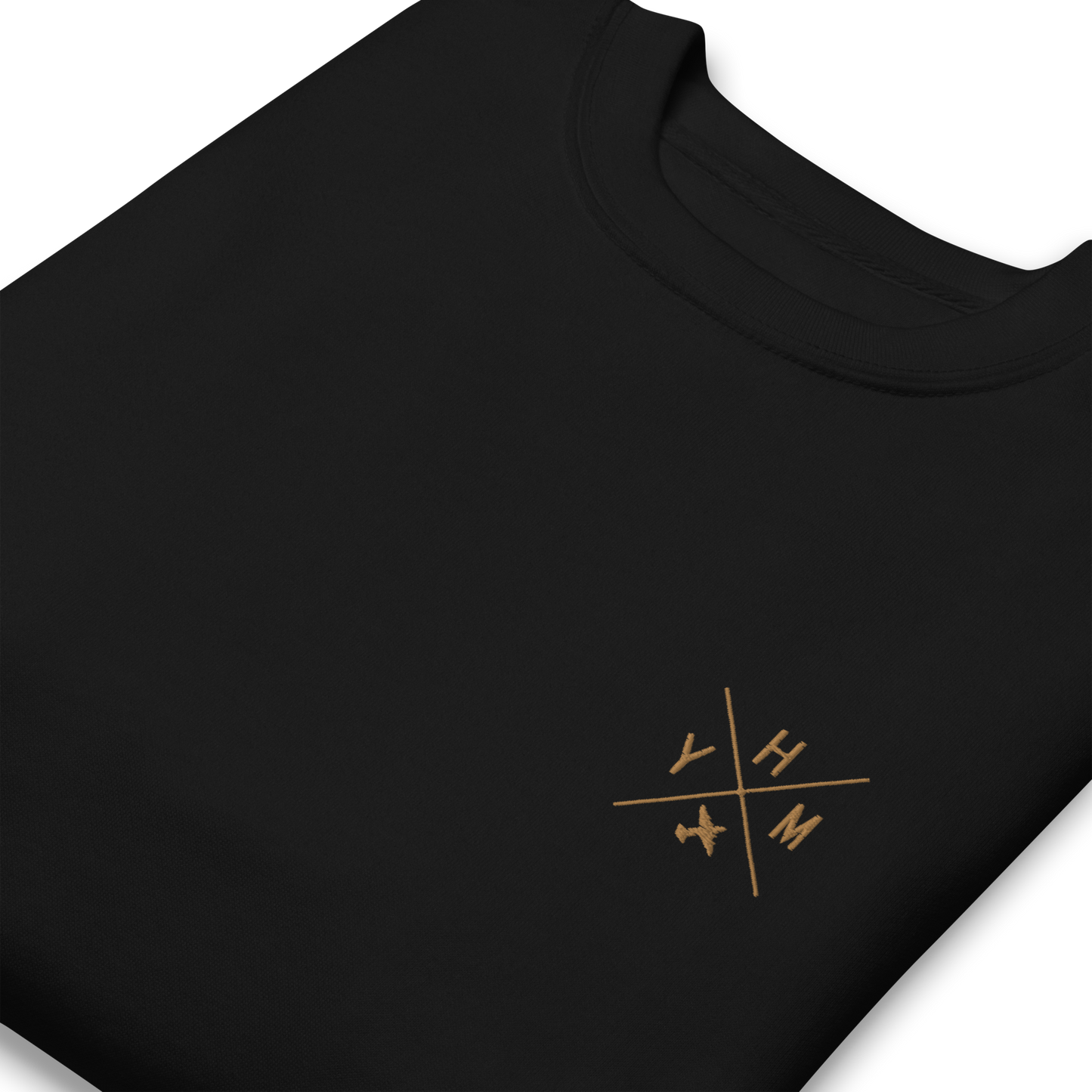 Crossed-X Premium Unisex Sweatshirt • Old Gold Embroidery