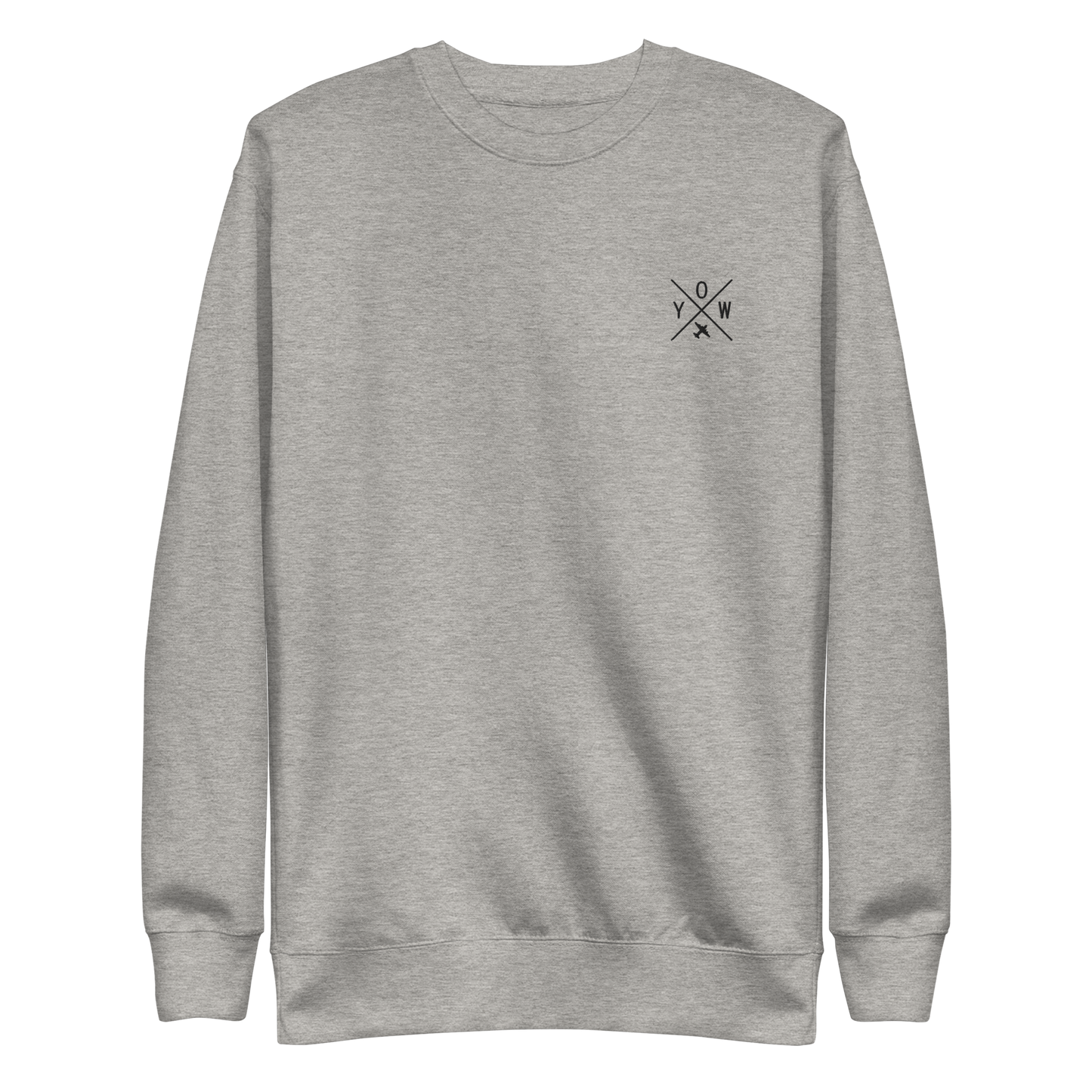 Crossed-X Premium Sweatshirt • YOW Ottawa • YHM Designs - Image 02