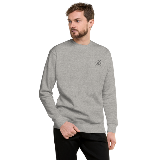 Crossed-X Premium Sweatshirt • YYC Calgary • YHM Designs - Image 01