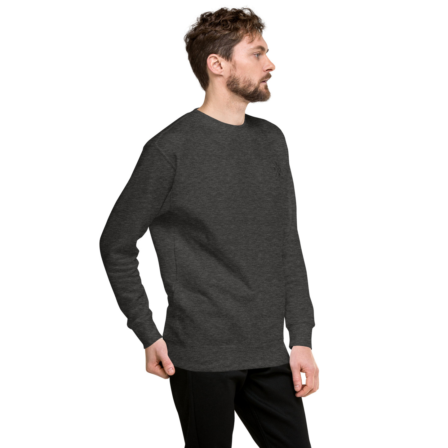 Crossed-X Premium Unisex Sweatshirt • Black Embroidery