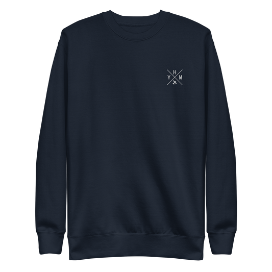 Crossed-X Premium Unisex Sweatshirt • White Embroidery
