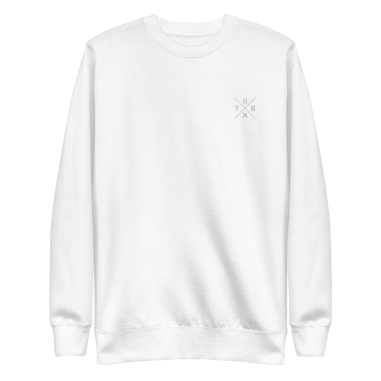 Crossed-X Premium Unisex Sweatshirt • White Embroidery