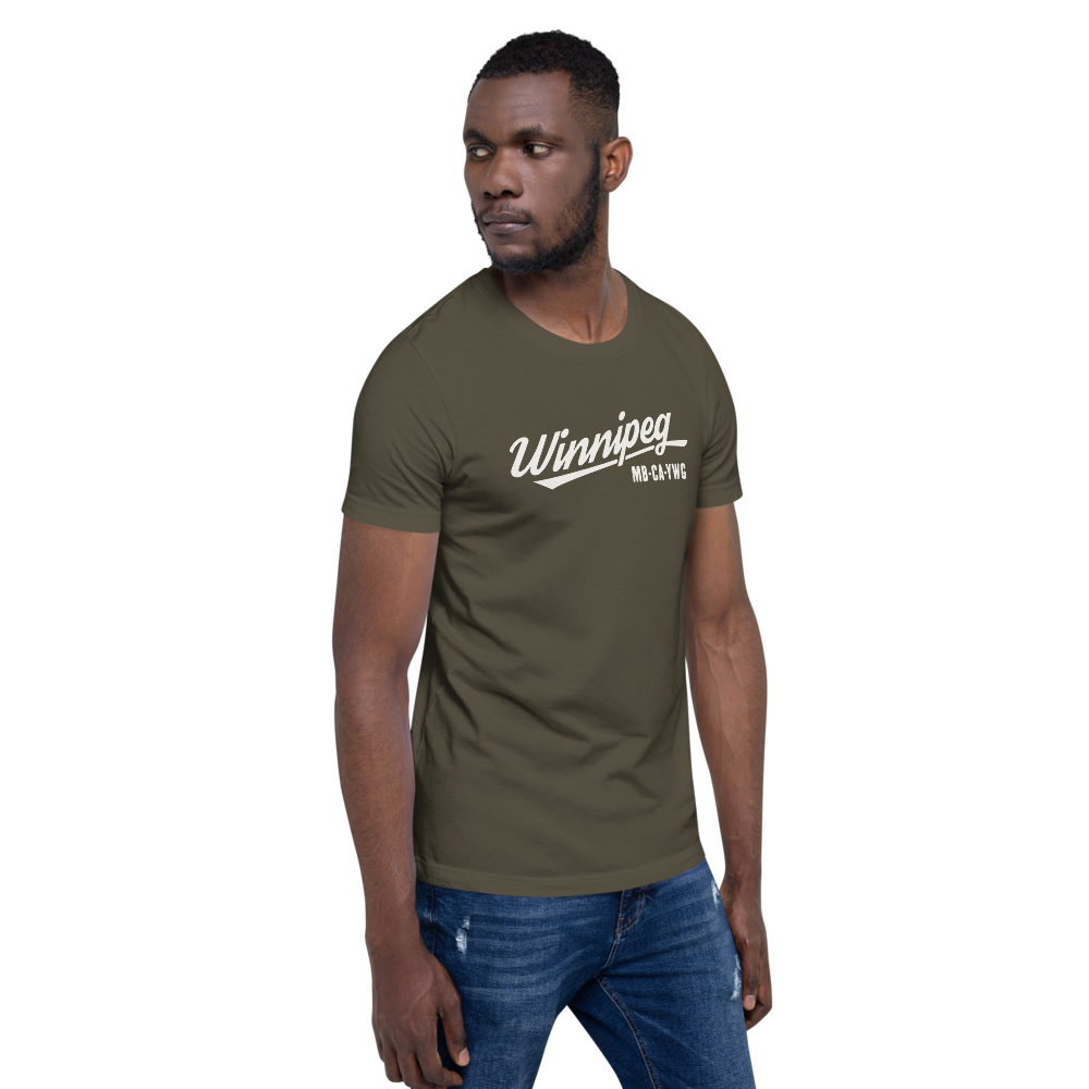 Vintage Script Unisex T-Shirt • YWG Winnipeg • YHM Designs - Image 12
