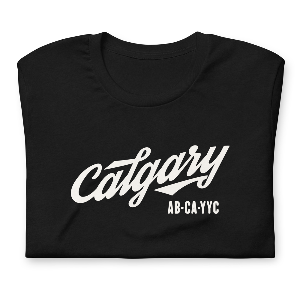 Vintage Script Unisex T-Shirt • YYC Calgary • YHM Designs - Image 07