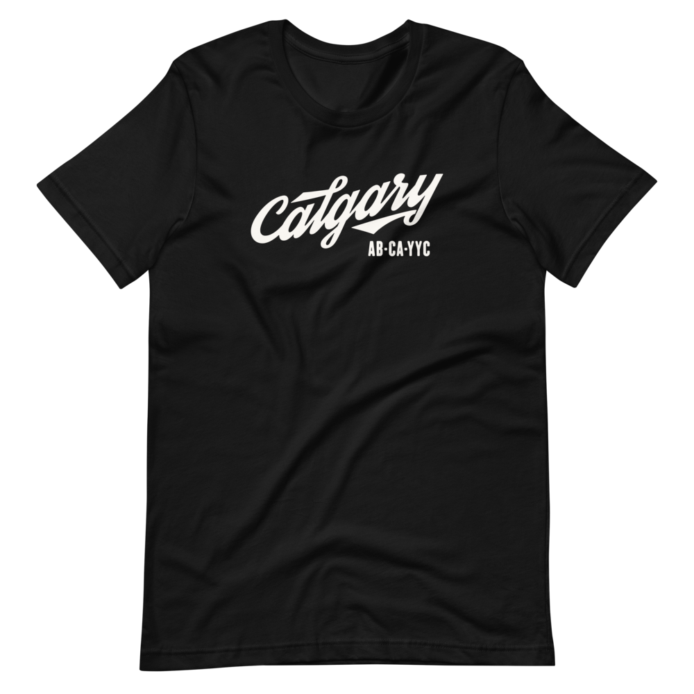 Vintage Script Unisex T-Shirt • YYC Calgary • YHM Designs - Image 05