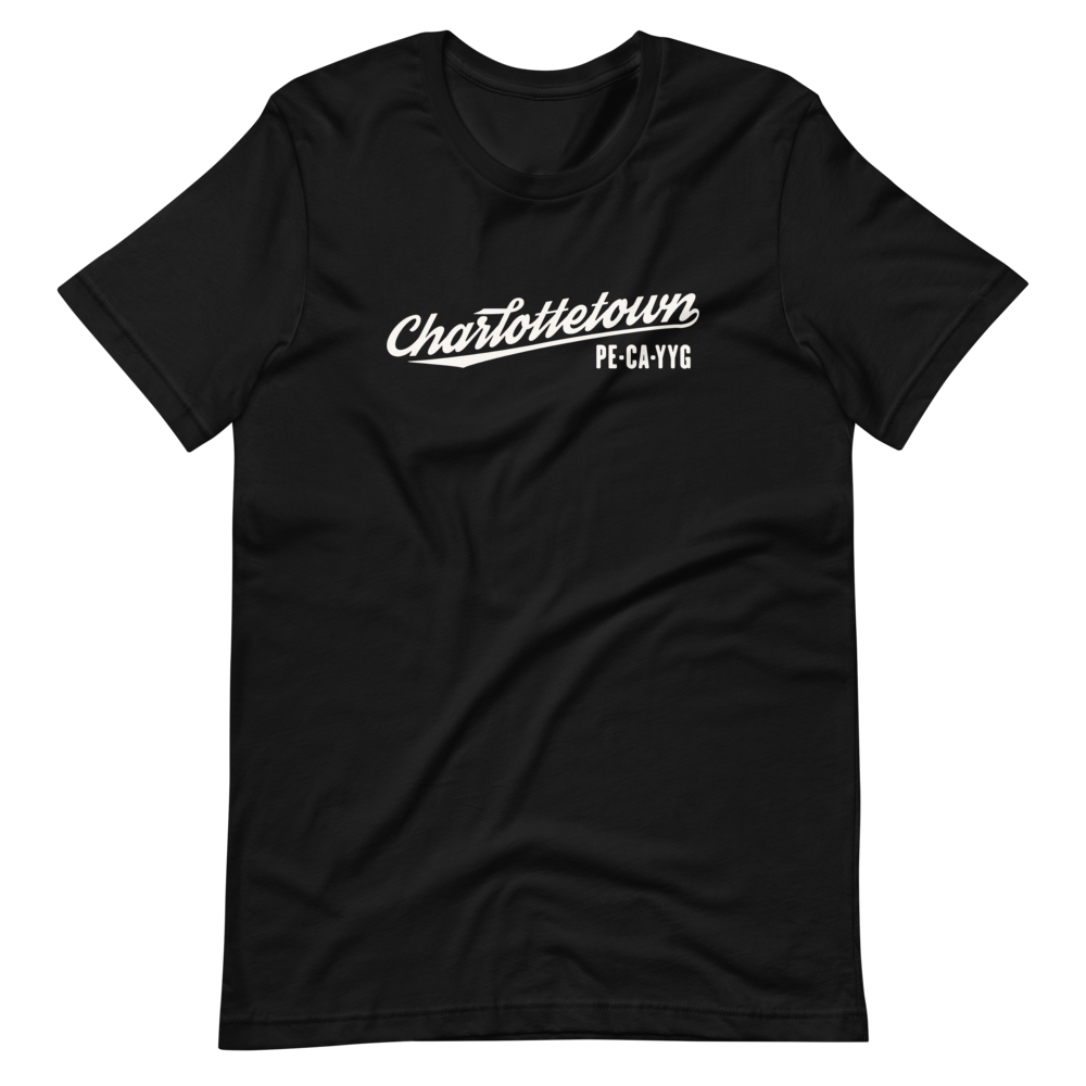 Vintage Script Unisex T-Shirt • YYG Charlottetown • YHM Designs - Image 05