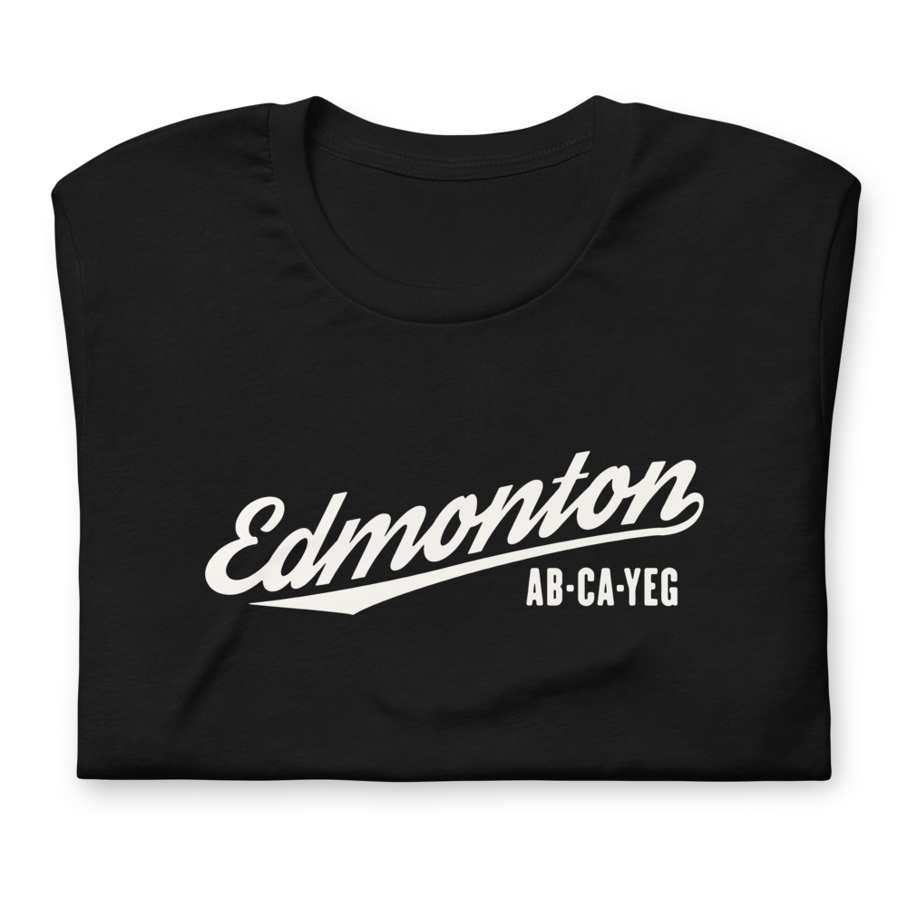 Vintage Script Unisex T-Shirt • YEG Edmonton • YHM Designs - Image 02