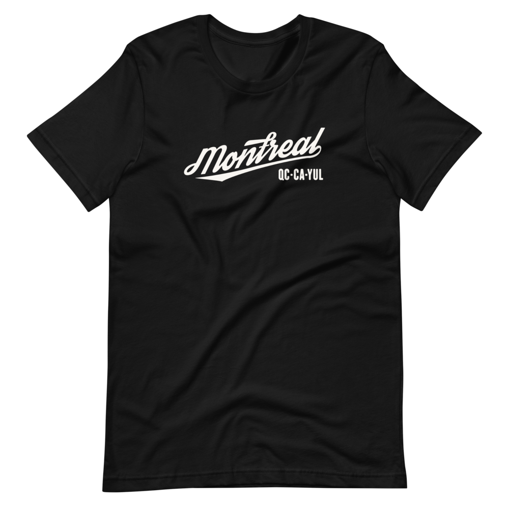 Vintage Script Unisex T-Shirt • YUL Montreal • YHM Designs - Image 05