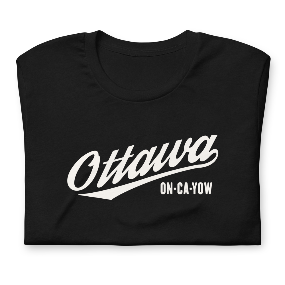Vintage Script Unisex T-Shirt • YOW Ottawa • YHM Designs - Image 07