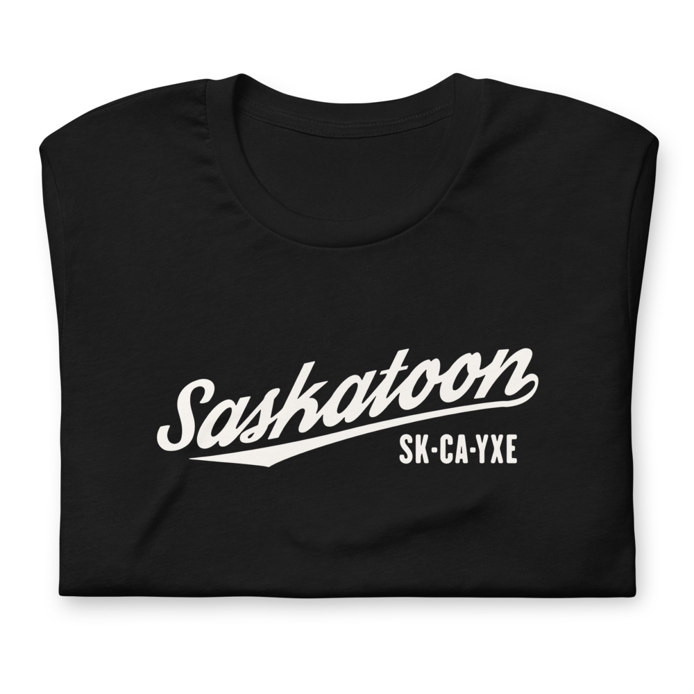 Vintage Script Unisex T-Shirt • YXE Saskatoon • YHM Designs - Image 07