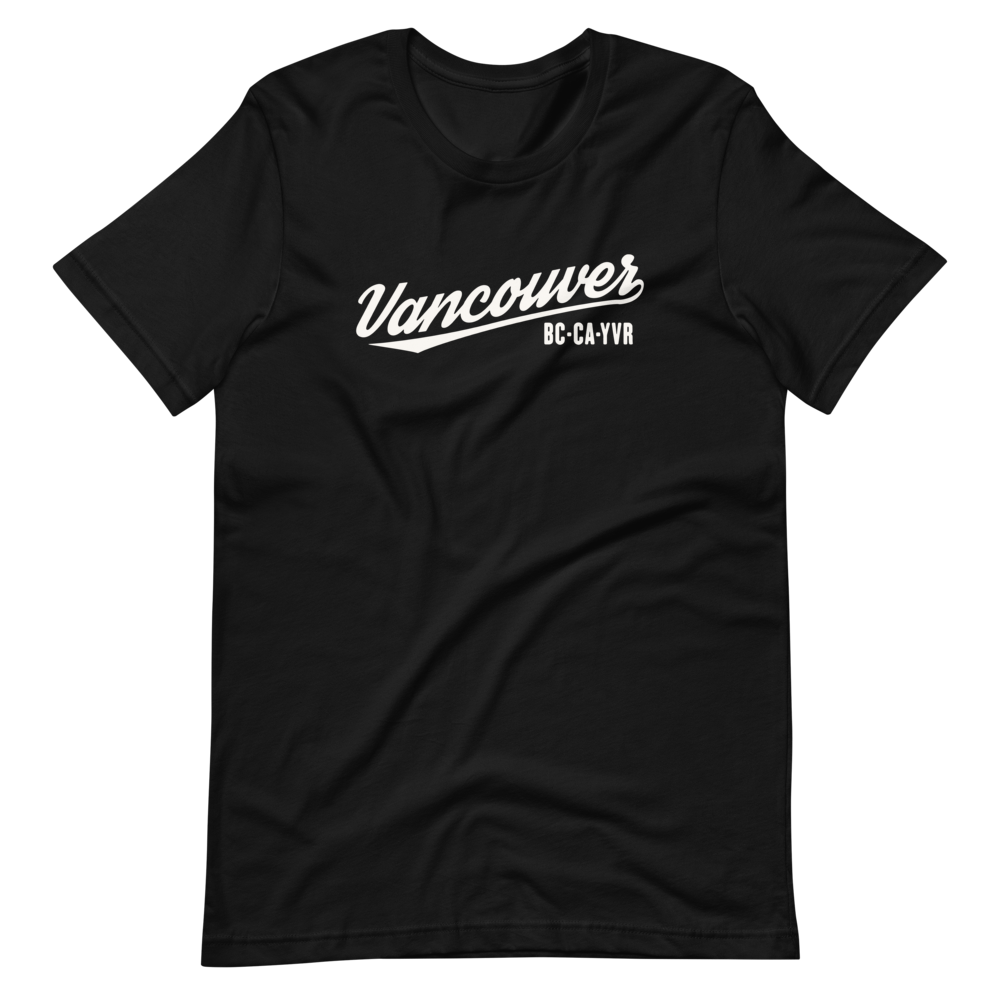 Vintage Script Unisex T-Shirt • YVR Vancouver • YHM Designs - Image 05