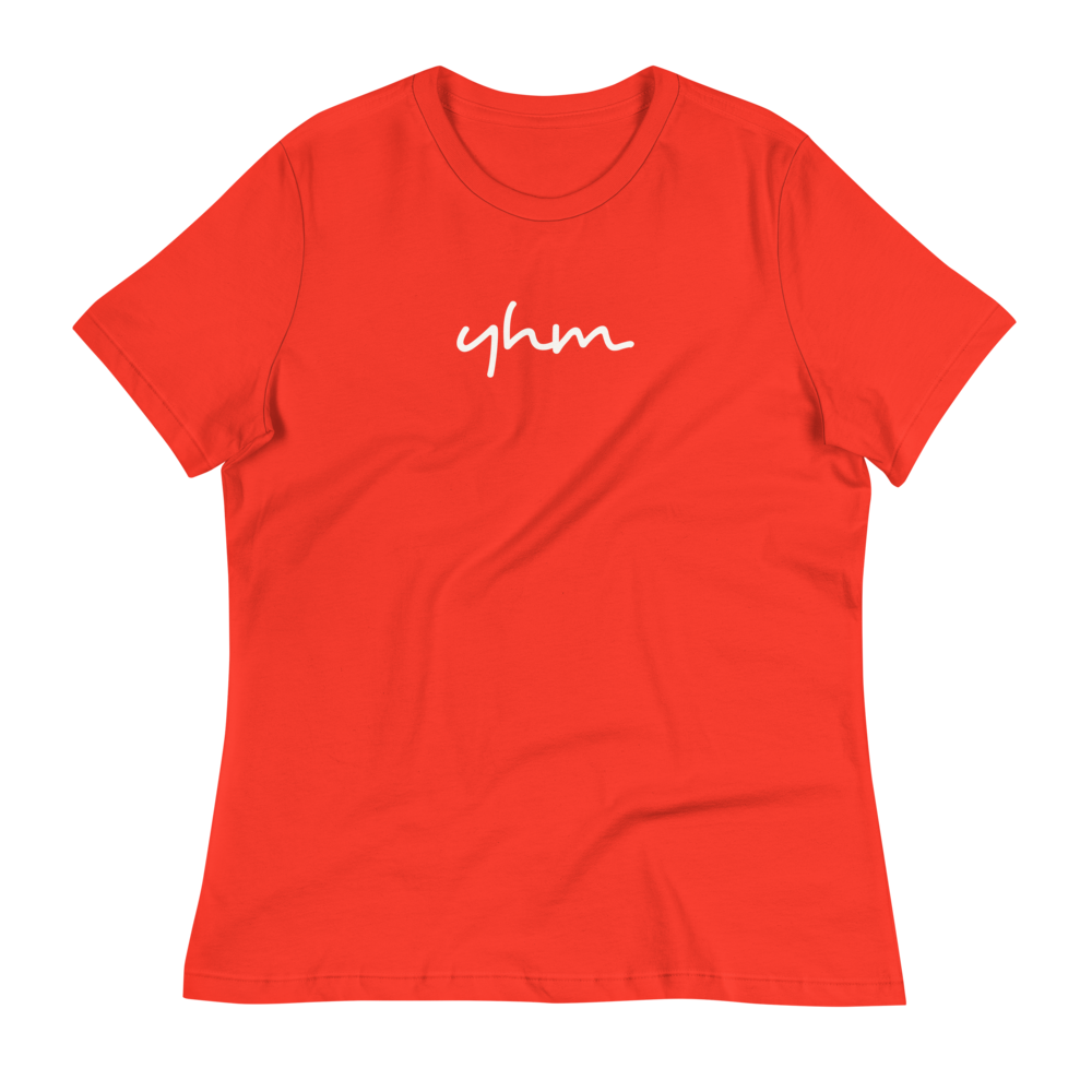YHM Designs - YHM Hamilton Airport Code Women's Relaxed T-Shirt - Handwritten Lettering Design - Image 02