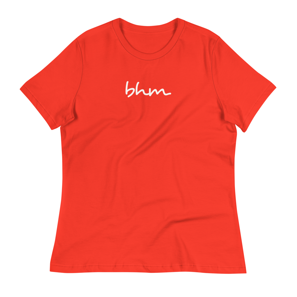 YHM Designs - BHM Birmingham Airport Code Women's Relaxed T-Shirt - Handwritten Lettering Design - Image 02