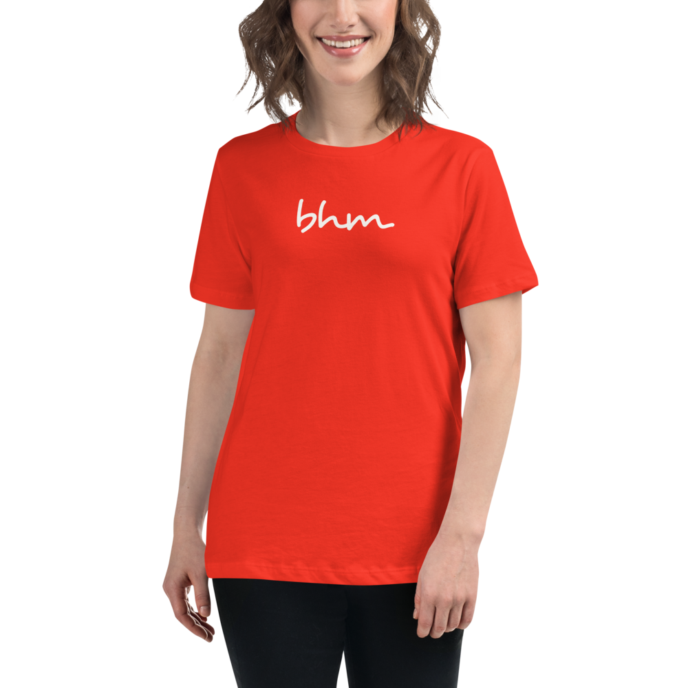 YHM Designs - BHM Birmingham Airport Code Women's Relaxed T-Shirt - Handwritten Lettering Design - Image 03