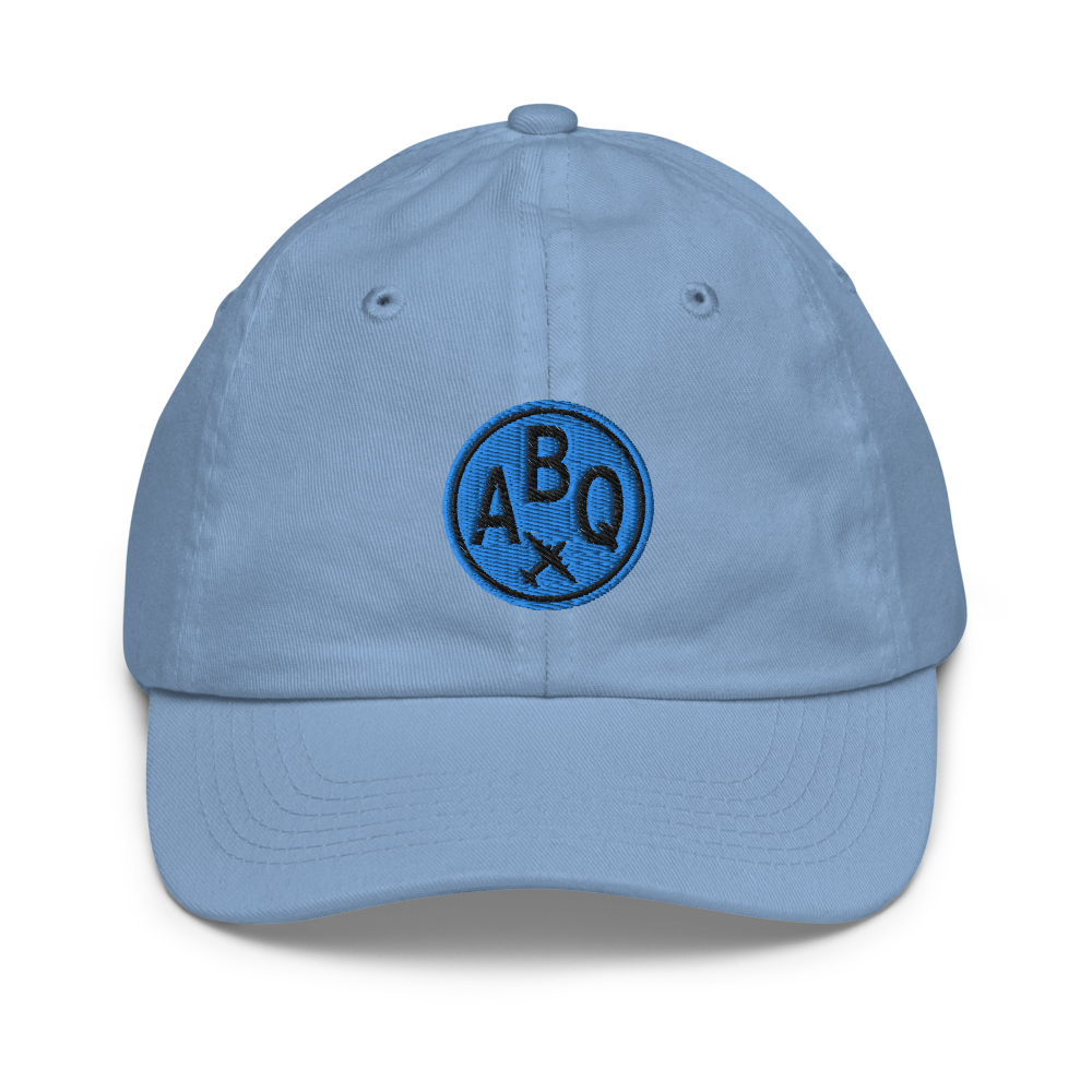 Roundel Kid's Baseball Cap - Aqua • ABQ Albuquerque • YHM Designs - Image 06