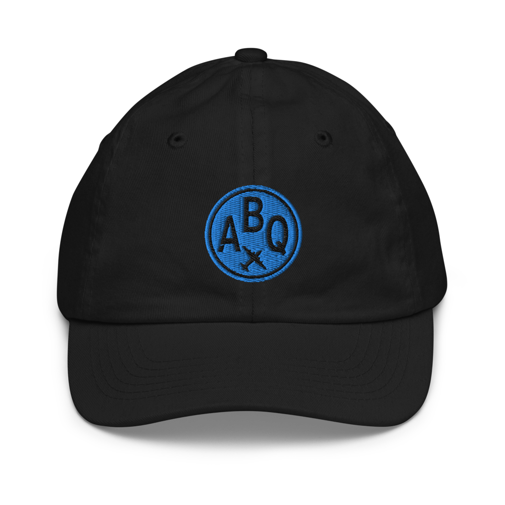 Roundel Kid's Baseball Cap - Aqua • ABQ Albuquerque • YHM Designs - Image 01