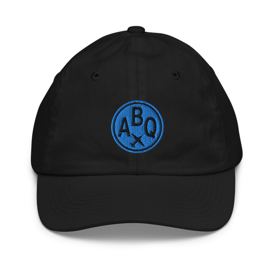 Roundel Kid's Baseball Cap - Aqua • ABQ Albuquerque • YHM Designs - Image 01