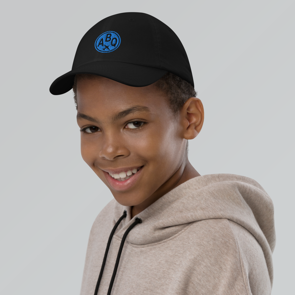 Roundel Kid's Baseball Cap - Aqua • ABQ Albuquerque • YHM Designs - Image 04