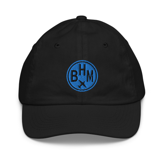 Roundel Kid's Baseball Cap - Aqua • BHM Birmingham • YHM Designs - Image 01