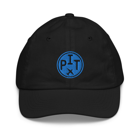 YHM Designs - PIT Pittsburgh Kids Hat - Youth Baseball Cap with Airport Code - Travel Gifts for Boys and Girls - Image 1