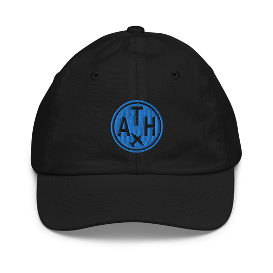 Roundel Kid's Baseball Cap - Aqua • ATH Athens • YHM Designs - Image 01