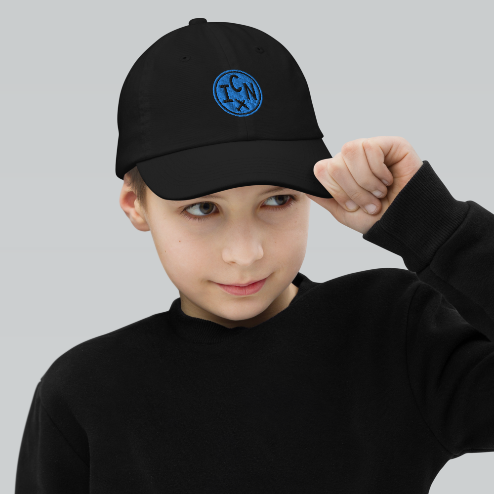Roundel Kid's Baseball Cap - Aqua • ICN Seoul • YHM Designs - Image 03