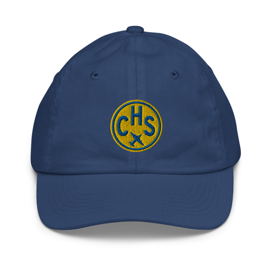 Roundel Kid's Baseball Cap - Gold • CHS Charleston • YHM Designs - Image 01